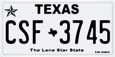 TX license plate CSF3745