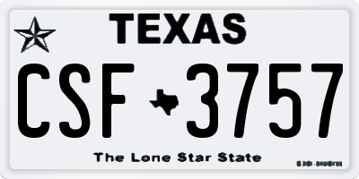 TX license plate CSF3757