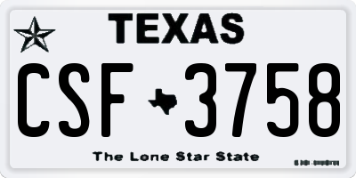 TX license plate CSF3758