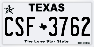 TX license plate CSF3762
