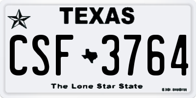 TX license plate CSF3764
