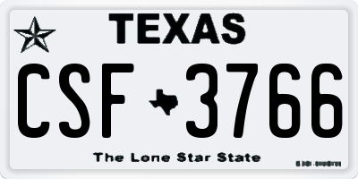 TX license plate CSF3766