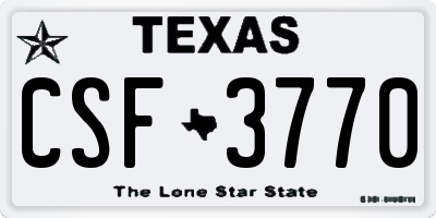 TX license plate CSF3770