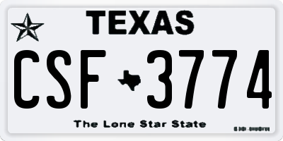 TX license plate CSF3774