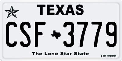 TX license plate CSF3779