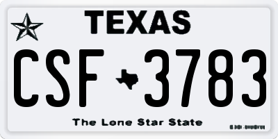 TX license plate CSF3783