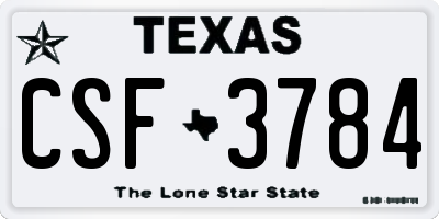 TX license plate CSF3784