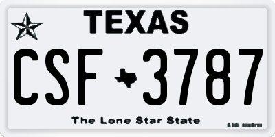 TX license plate CSF3787