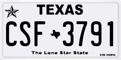 TX license plate CSF3791