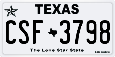 TX license plate CSF3798