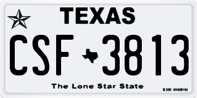 TX license plate CSF3813