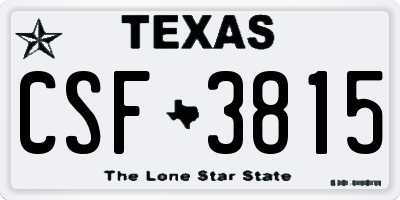 TX license plate CSF3815