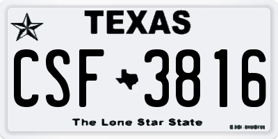 TX license plate CSF3816