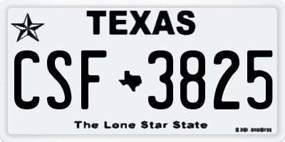 TX license plate CSF3825