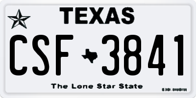 TX license plate CSF3841
