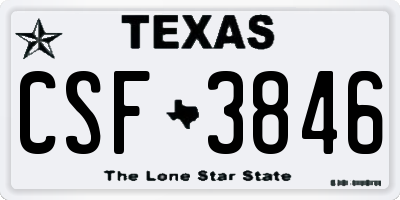 TX license plate CSF3846
