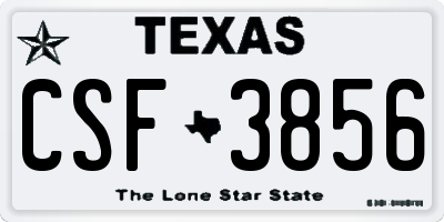 TX license plate CSF3856