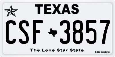 TX license plate CSF3857
