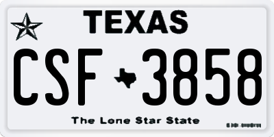 TX license plate CSF3858