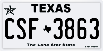TX license plate CSF3863