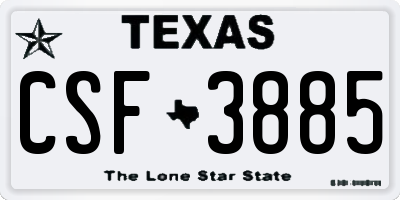 TX license plate CSF3885
