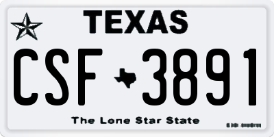 TX license plate CSF3891