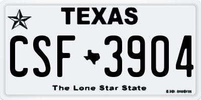 TX license plate CSF3904