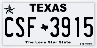 TX license plate CSF3915