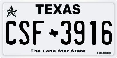 TX license plate CSF3916