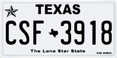 TX license plate CSF3918