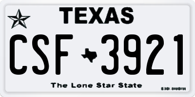 TX license plate CSF3921
