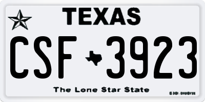 TX license plate CSF3923
