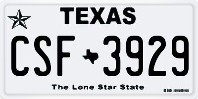 TX license plate CSF3929