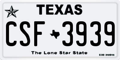 TX license plate CSF3939