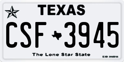 TX license plate CSF3945
