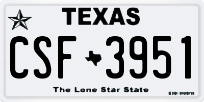 TX license plate CSF3951