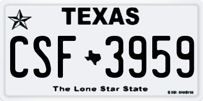 TX license plate CSF3959