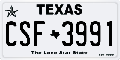 TX license plate CSF3991