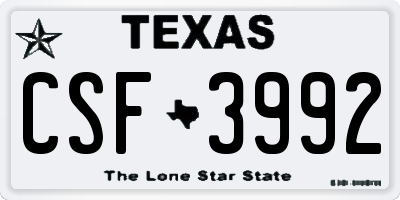 TX license plate CSF3992