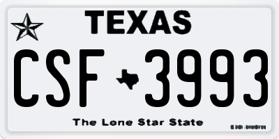 TX license plate CSF3993