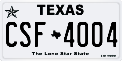 TX license plate CSF4004