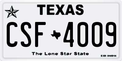 TX license plate CSF4009