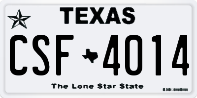 TX license plate CSF4014