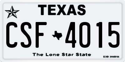 TX license plate CSF4015
