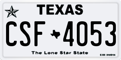 TX license plate CSF4053