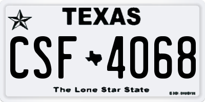TX license plate CSF4068