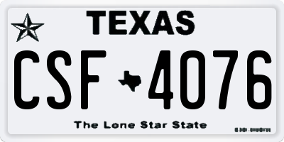 TX license plate CSF4076
