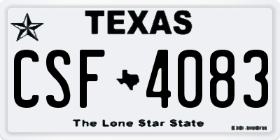 TX license plate CSF4083