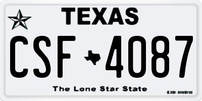 TX license plate CSF4087
