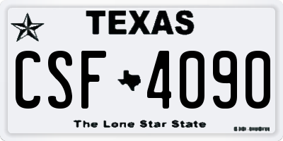 TX license plate CSF4090